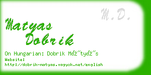 matyas dobrik business card